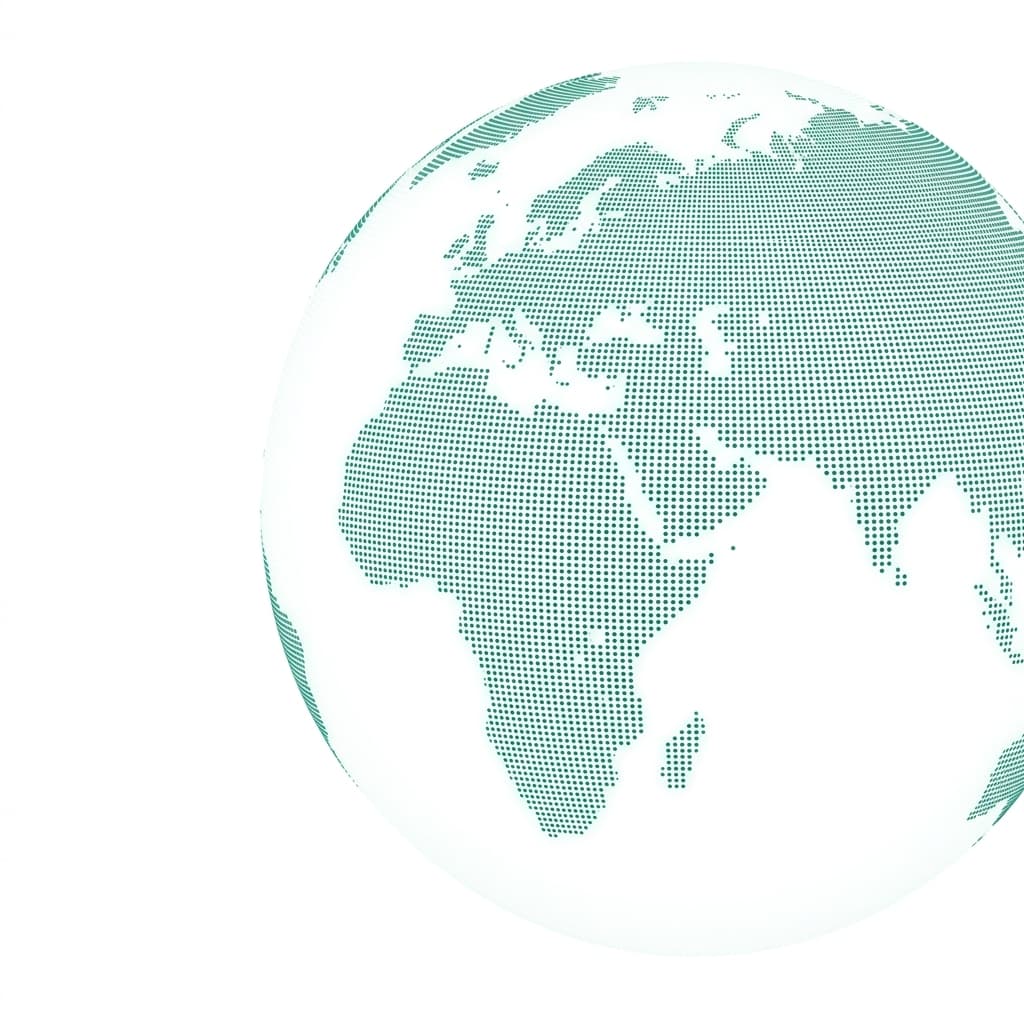 Digital world globe representing global reach